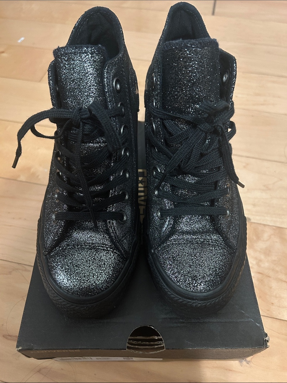 Converse Women's Black Metallic High Top Sneakers